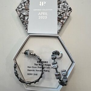 The Nova Hoops Ring Bomb Party Hematite Hoops April Bday